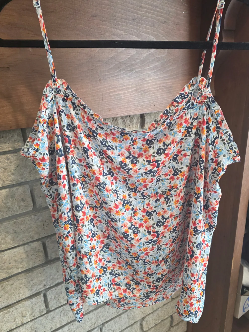 LOFT Floral Spaghetti Strap Camisole - Coral, Navy, Pale Blue